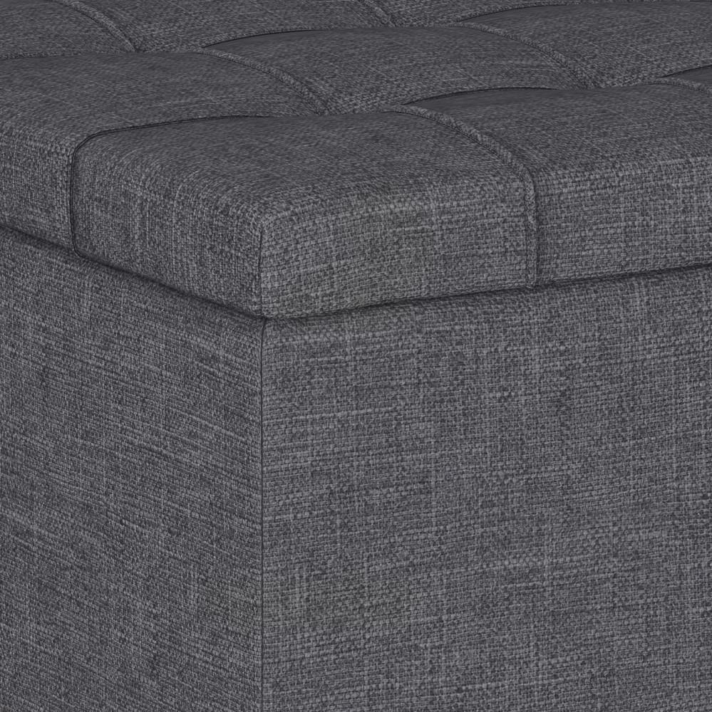 Harrison Small Coffee Table Ottoman in Linen