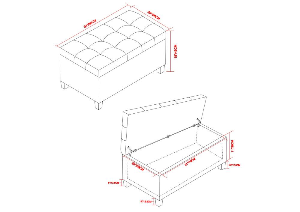 Harrison Small Coffee Table Ottoman in Linen