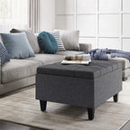 Harrison Small Coffee Table Ottoman in Linen