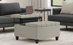 Harrison Small Square Coffee Table Storage Ottoman in Linen