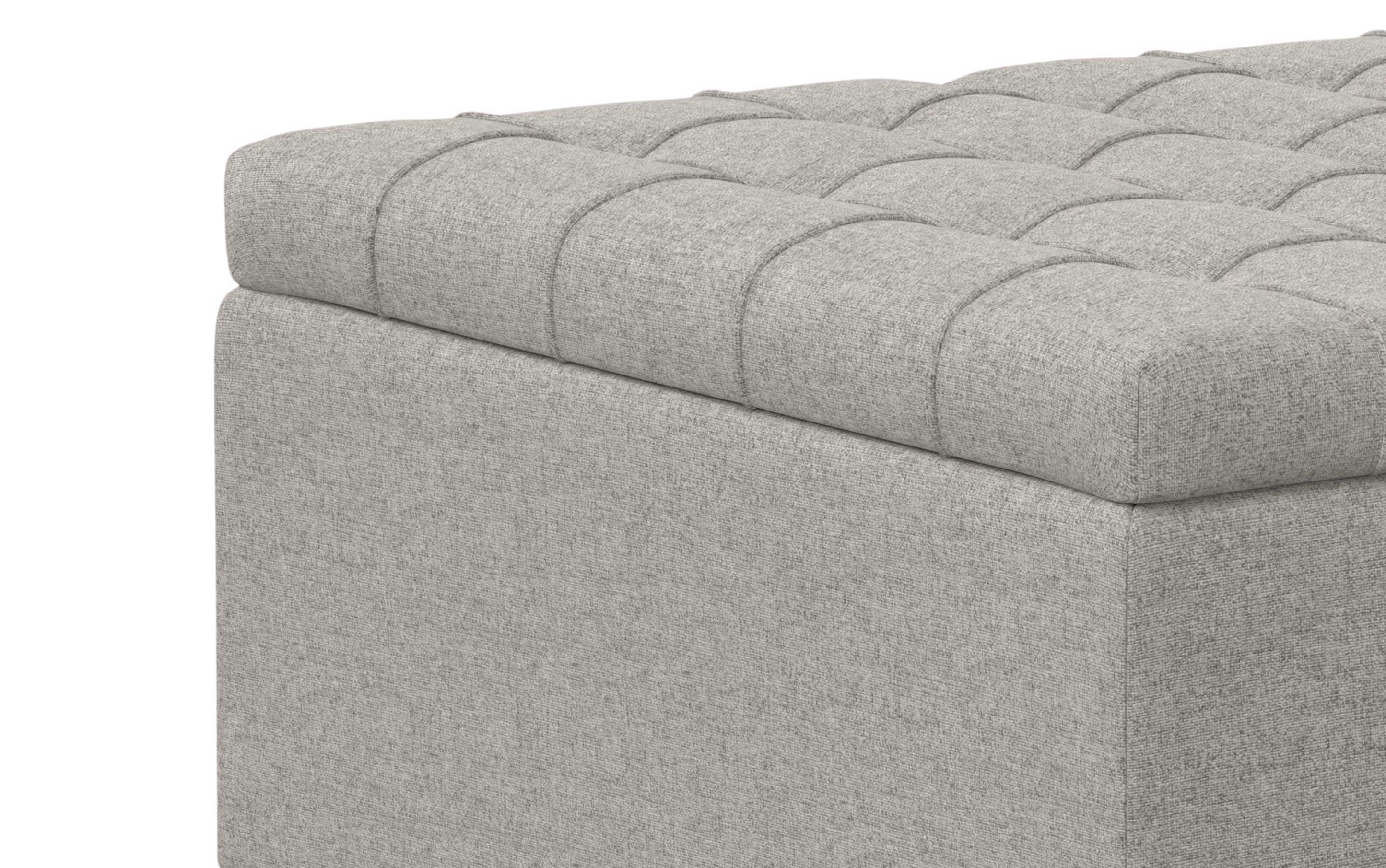 Harrison Small Square Coffee Table Storage Ottoman in Linen