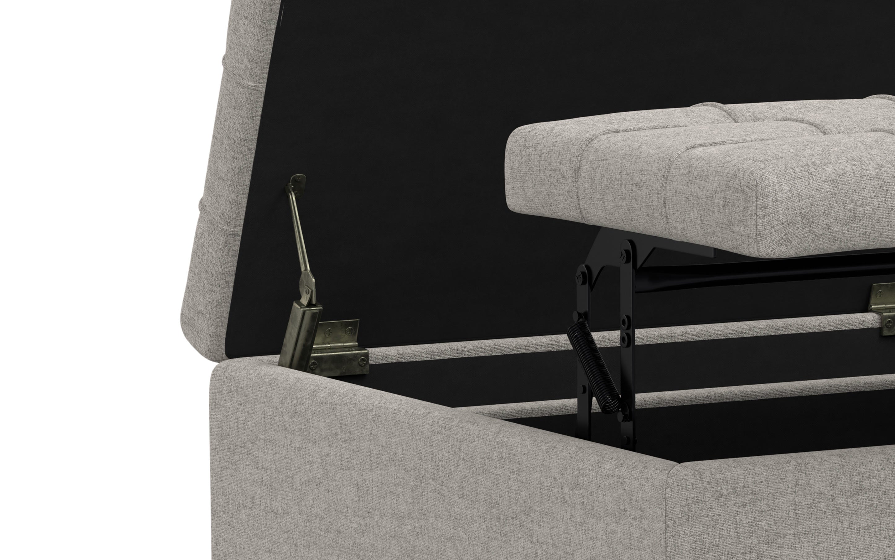 Harrison Small Square Coffee Table Storage Ottoman in Linen