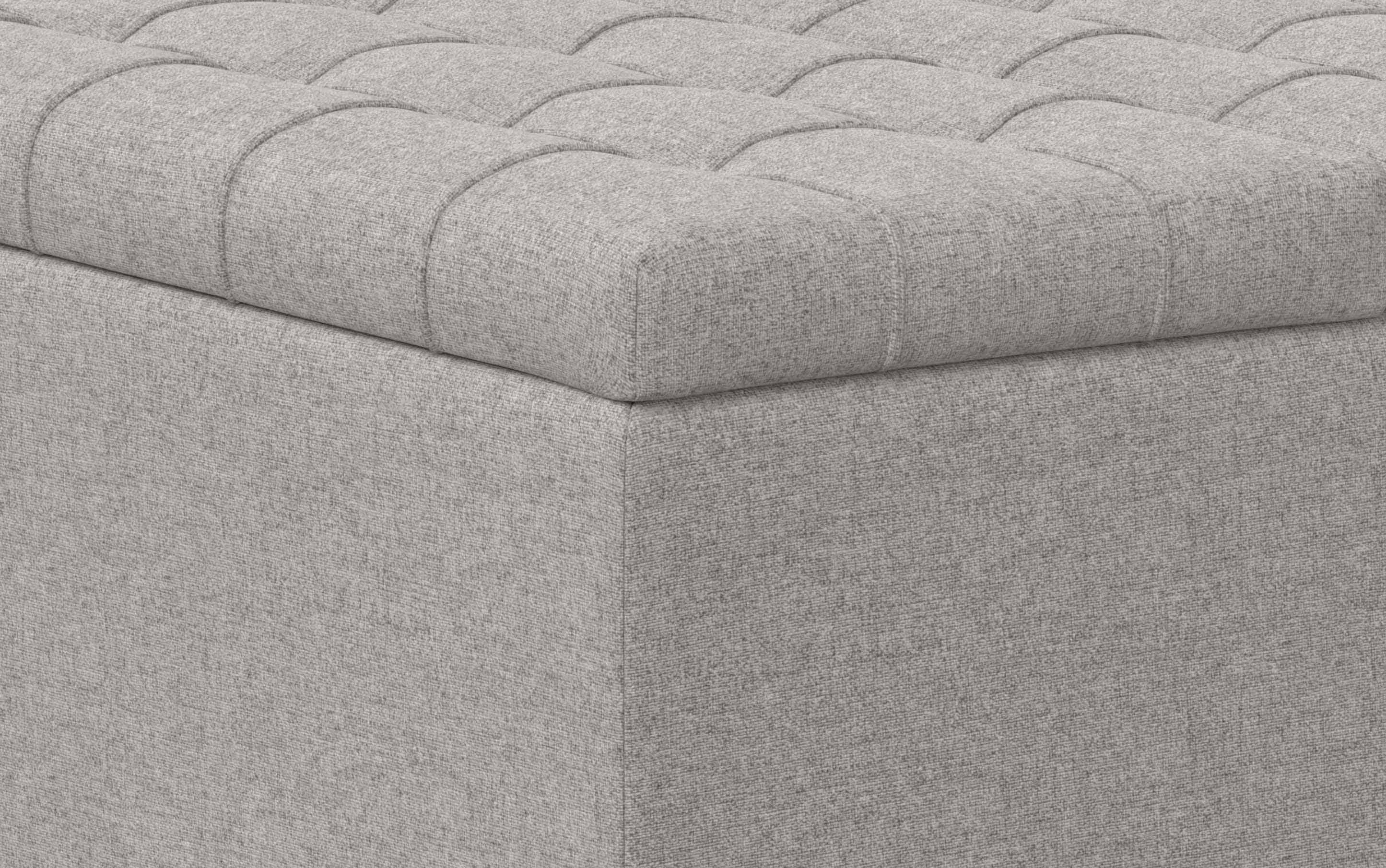 Harrison Small Square Coffee Table Storage Ottoman in Linen