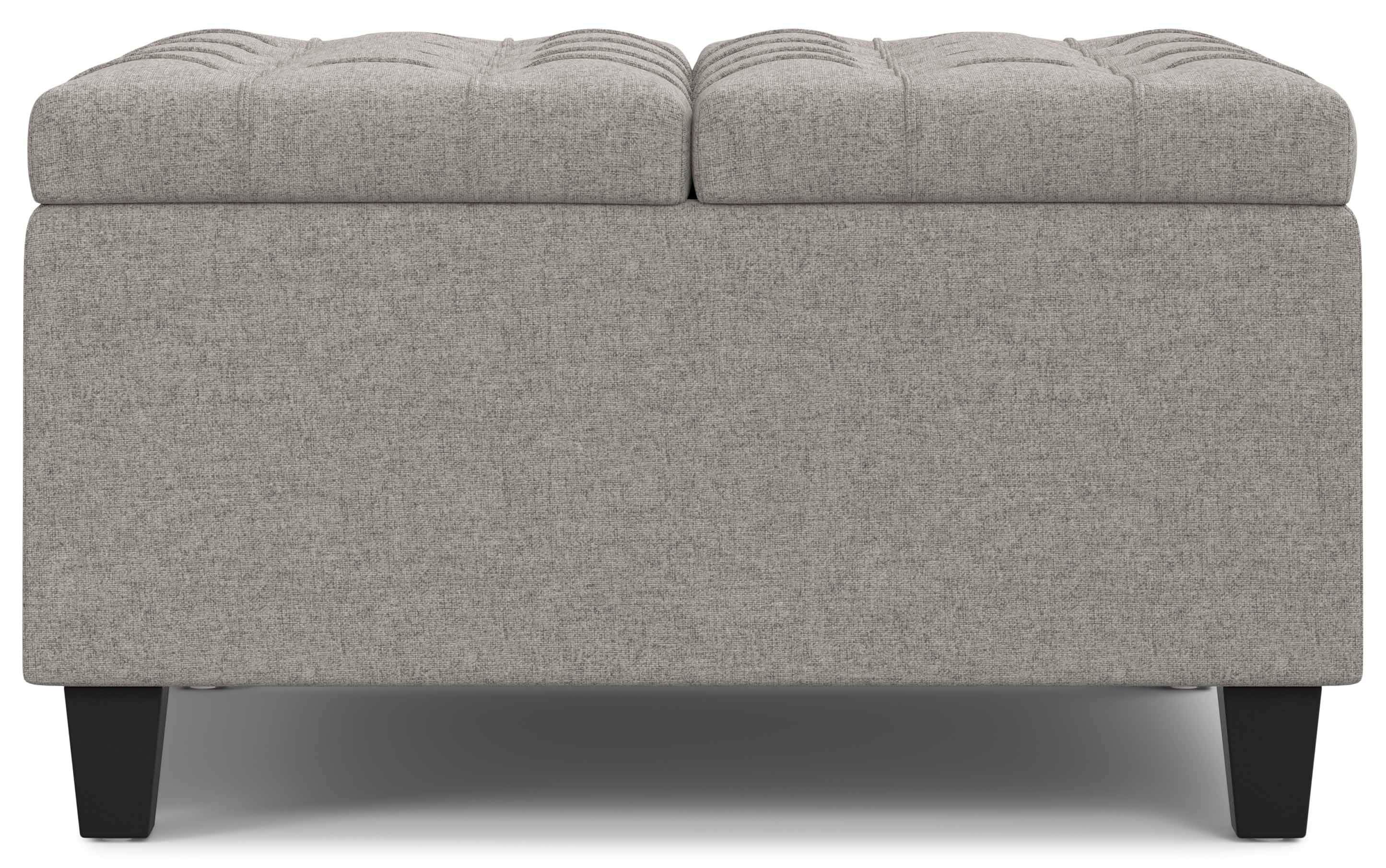 Harrison Small Square Coffee Table Storage Ottoman in Linen