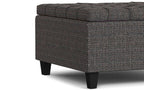 Harrison Small Square Coffee Table Storage Ottoman in Linen