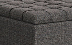 Harrison Small Square Coffee Table Storage Ottoman in Linen
