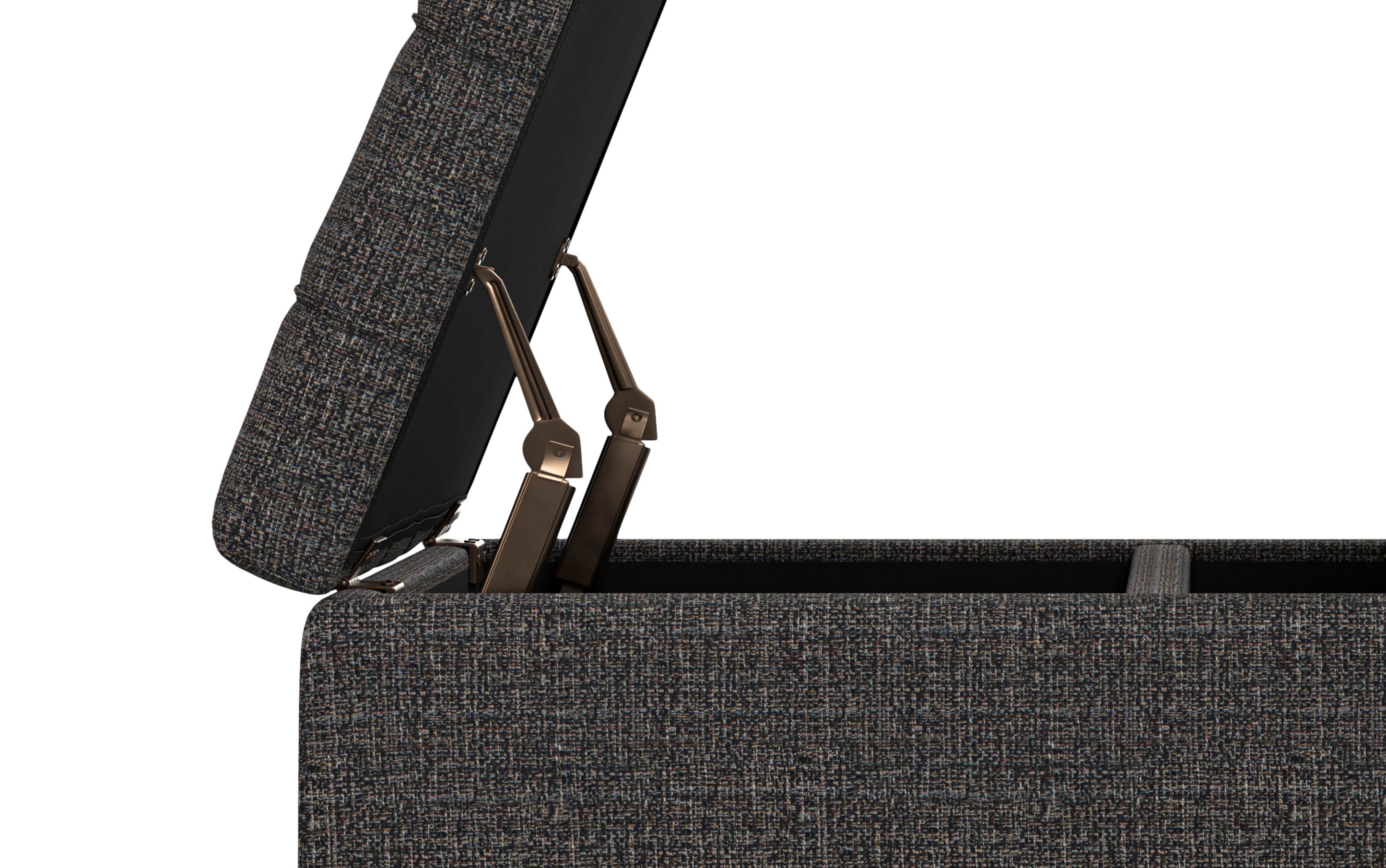 Harrison Small Square Coffee Table Storage Ottoman in Linen