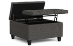Harrison Small Square Coffee Table Storage Ottoman in Linen