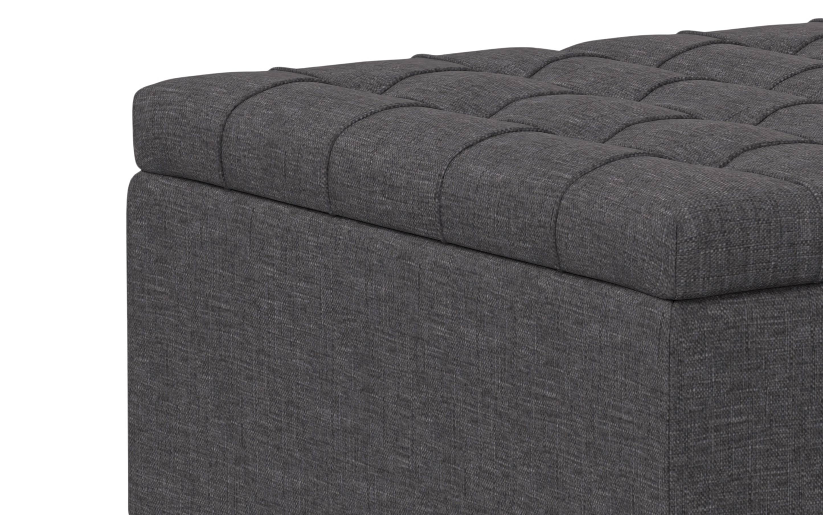 Harrison Small Square Coffee Table Storage Ottoman in Linen