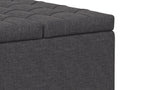 Harrison Small Square Coffee Table Storage Ottoman in Linen