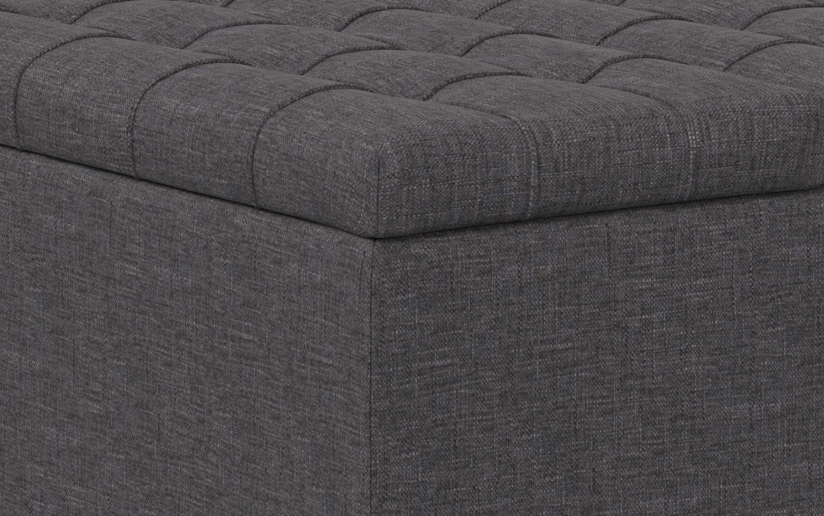 Harrison Small Square Coffee Table Storage Ottoman in Linen