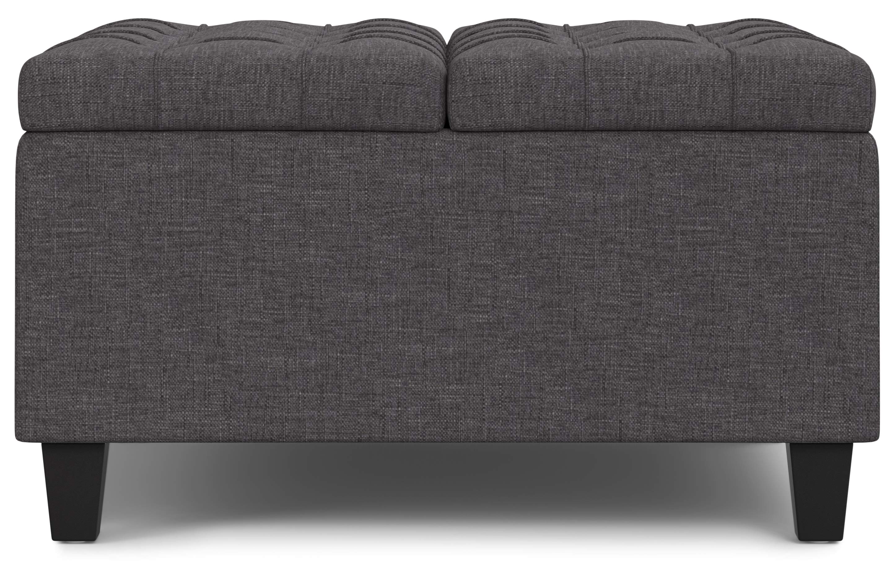 Harrison Small Square Coffee Table Storage Ottoman in Linen