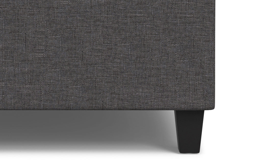 Harrison Small Square Coffee Table Storage Ottoman in Linen