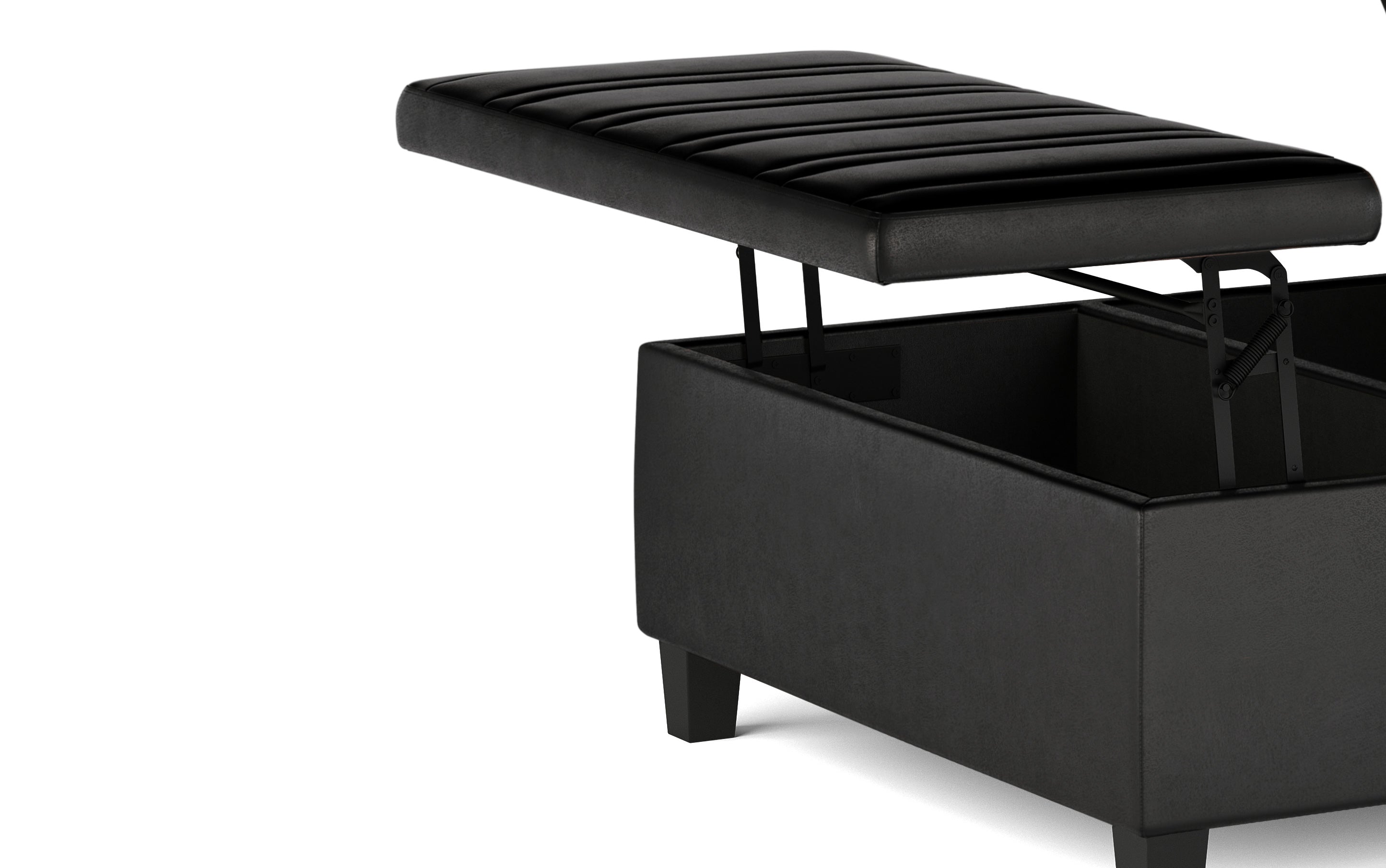Ellis Table Ottoman in Distressed Vegan Leather