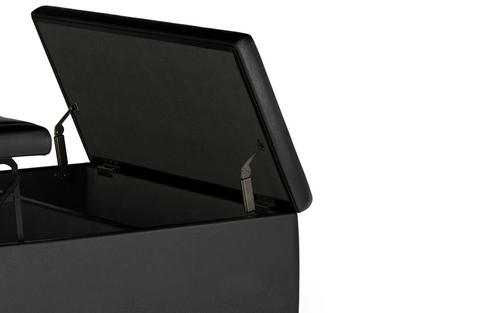 Ellis Table Ottoman in Distressed Vegan Leather