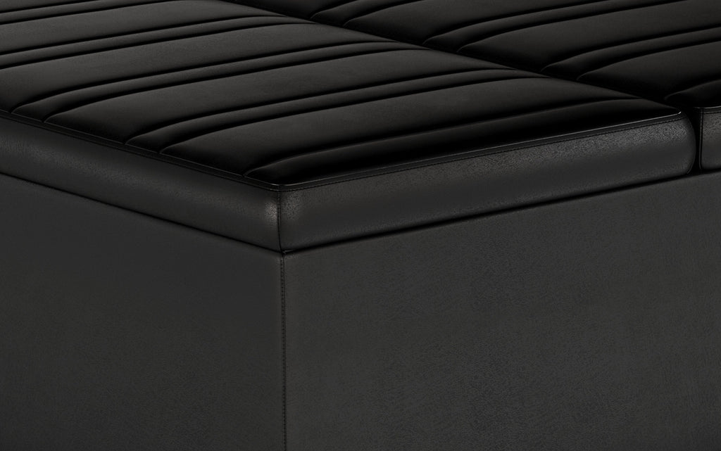 Ellis Table Ottoman in Distressed Vegan Leather