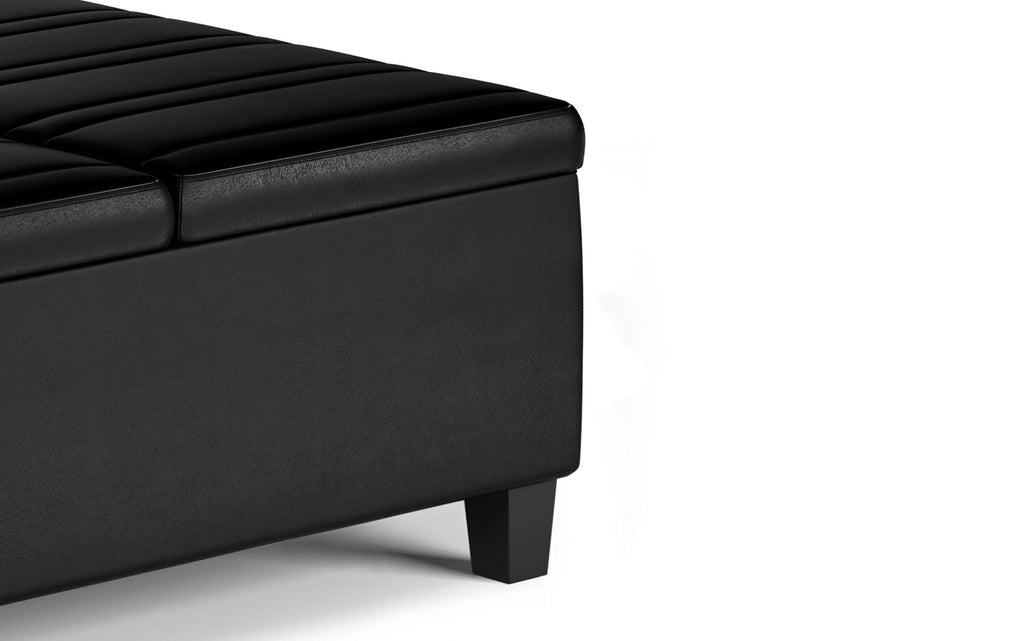 Ellis Table Ottoman in Distressed Vegan Leather