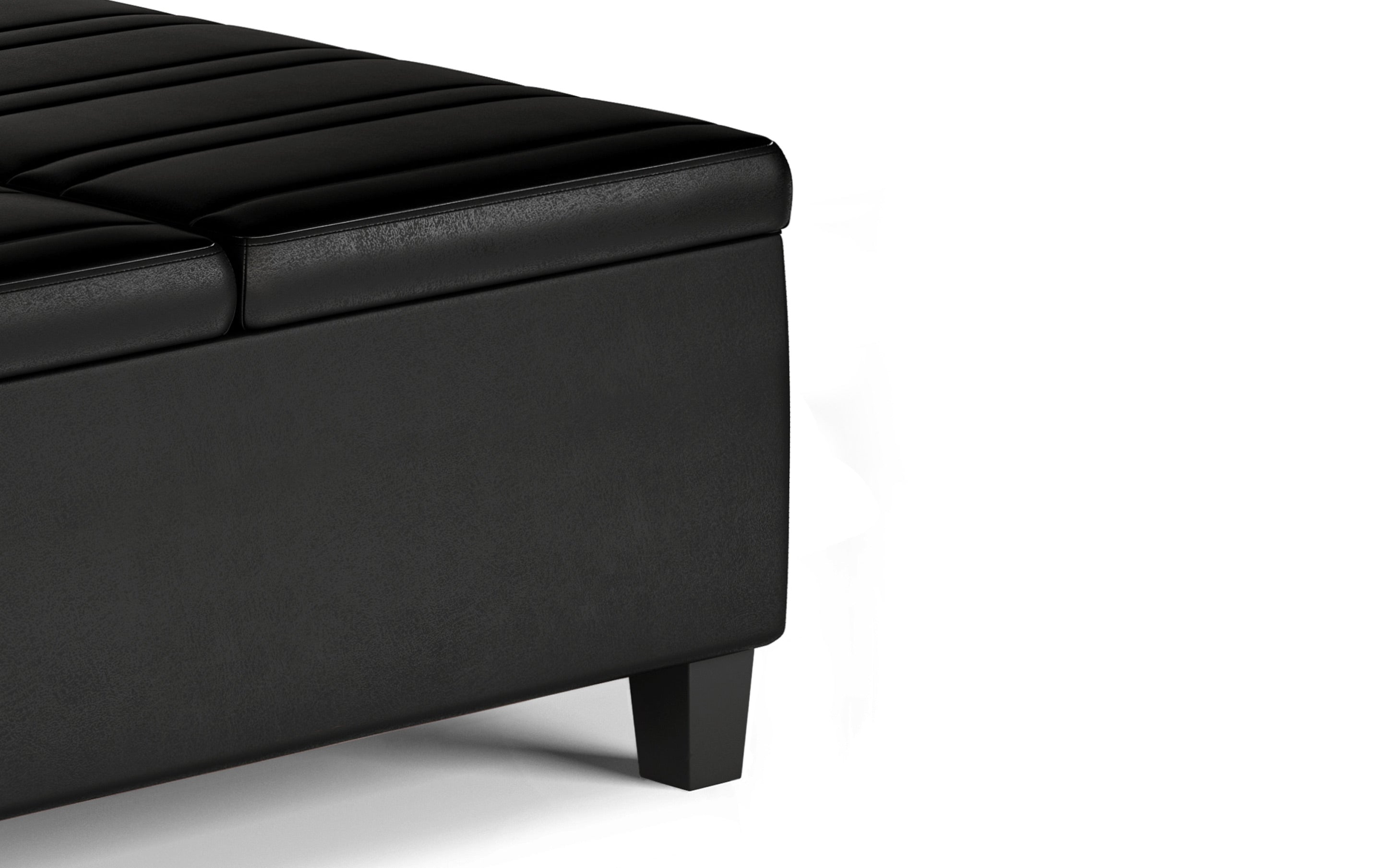 Ellis Table Ottoman in Distressed Vegan Leather