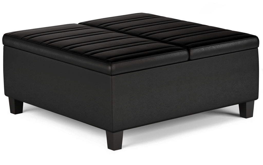 Ellis Table Ottoman in Distressed Vegan Leather