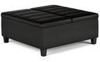 Ellis Table Ottoman in Distressed Vegan Leather