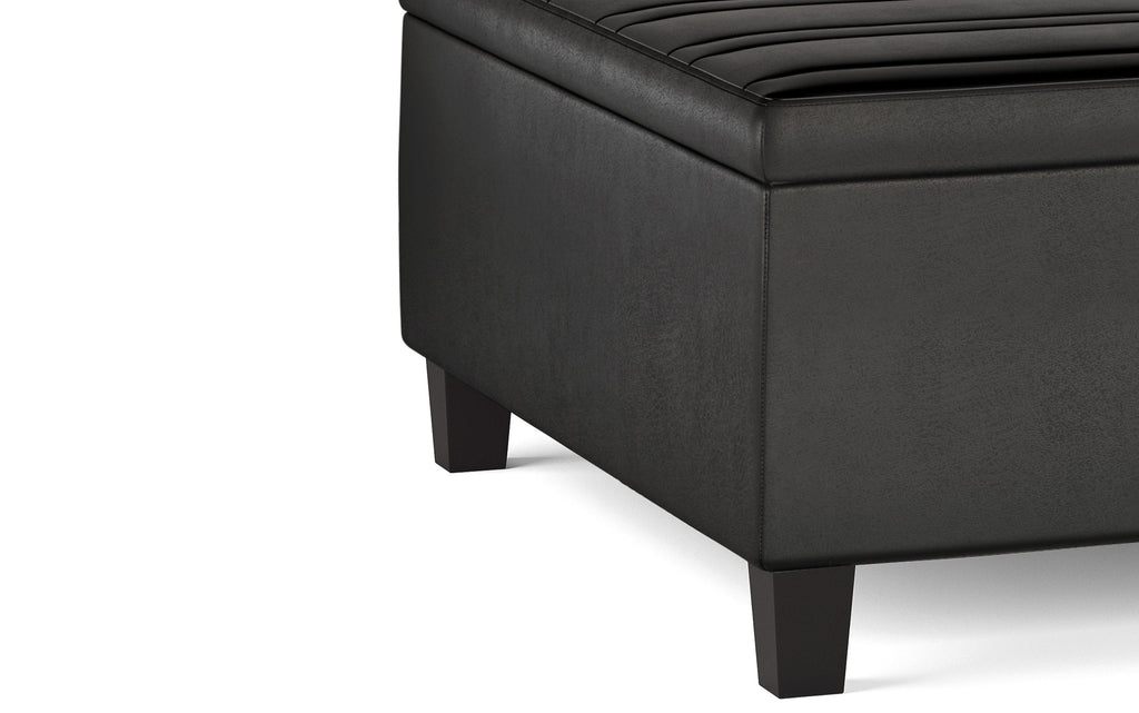 Ellis Table Ottoman in Distressed Vegan Leather