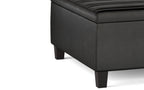 Ellis Table Ottoman in Distressed Vegan Leather