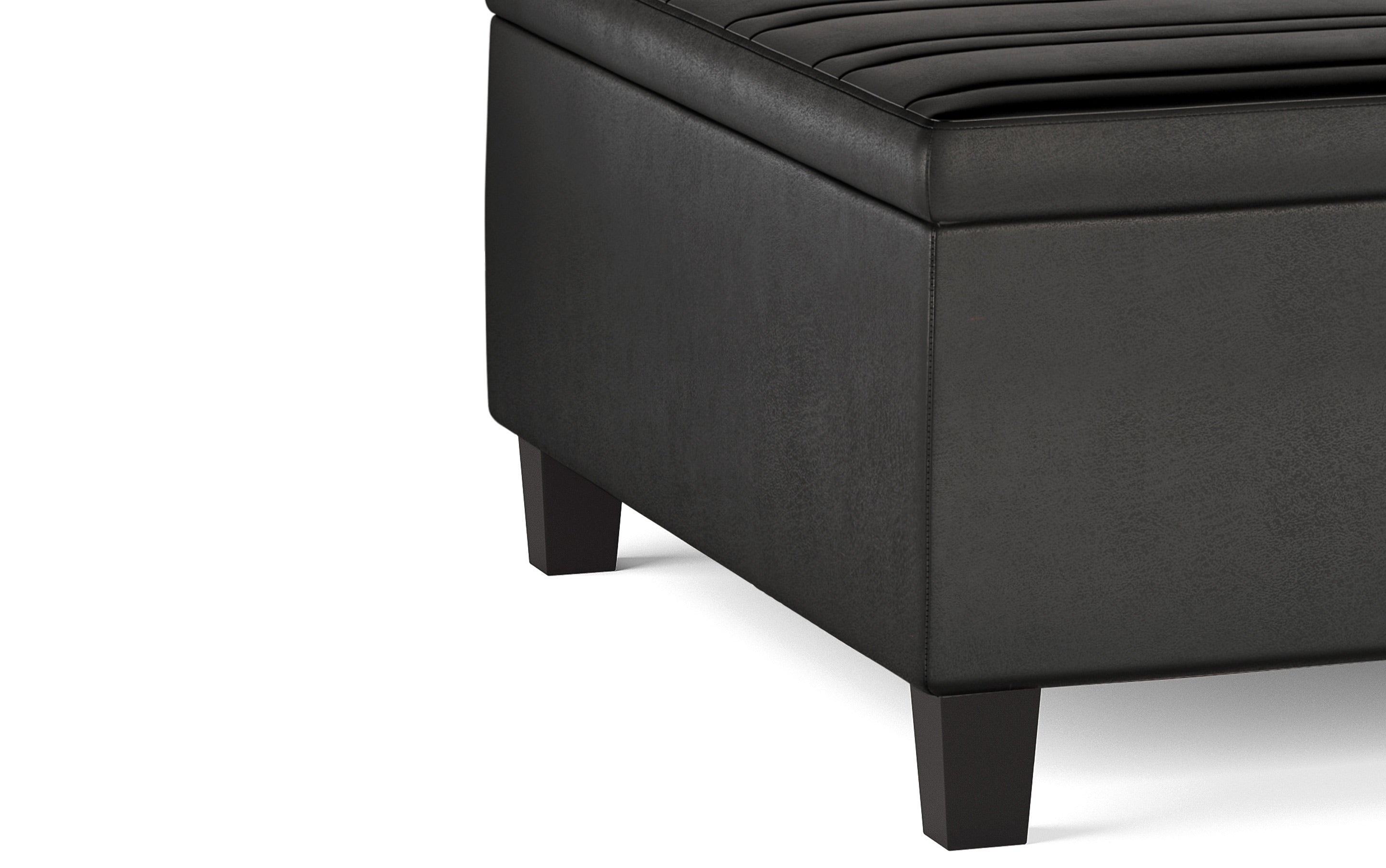 Ellis Table Ottoman in Distressed Vegan Leather