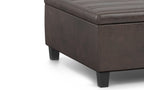 Ellis Table Ottoman in Distressed Vegan Leather