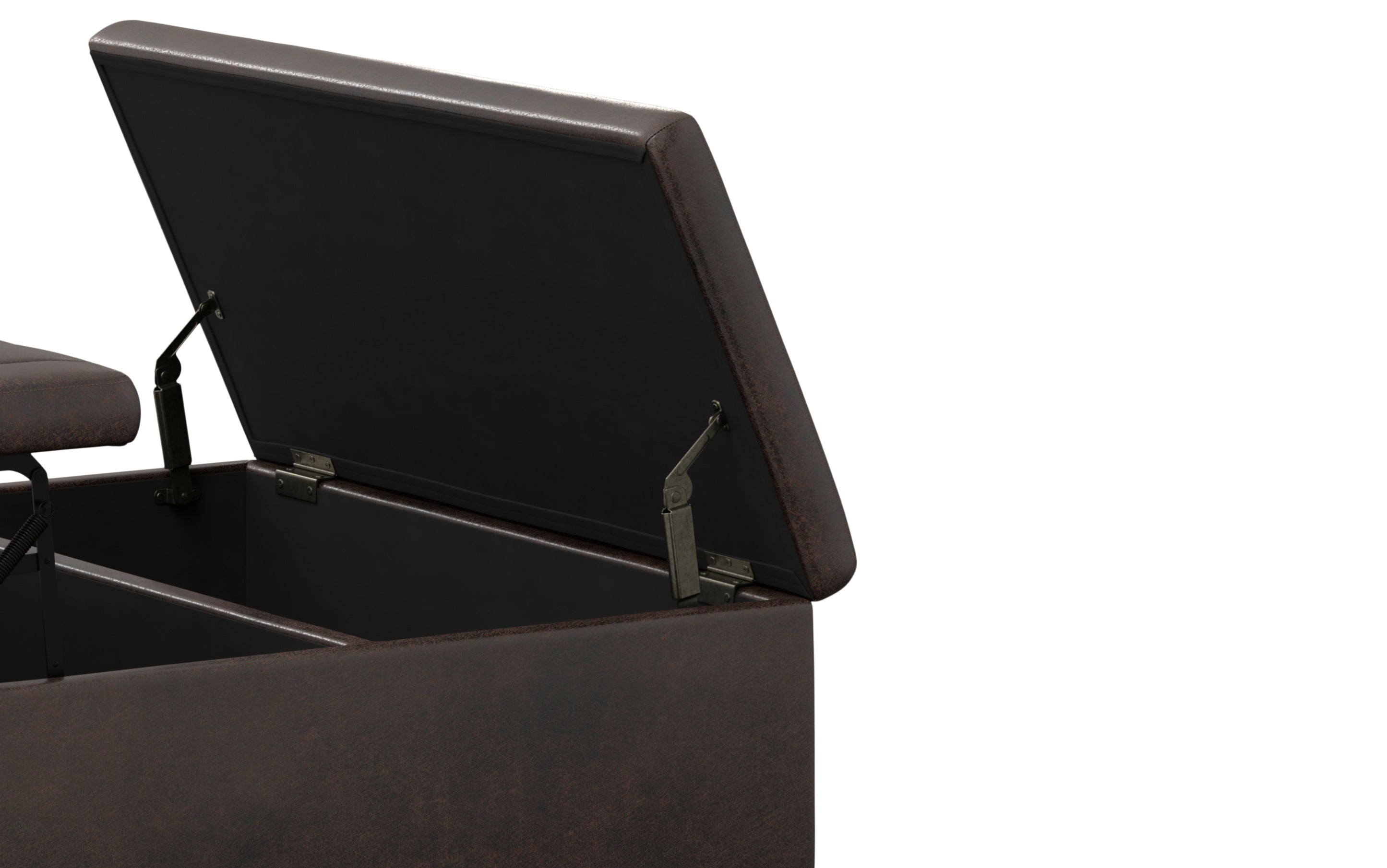 Ellis Table Ottoman in Distressed Vegan Leather