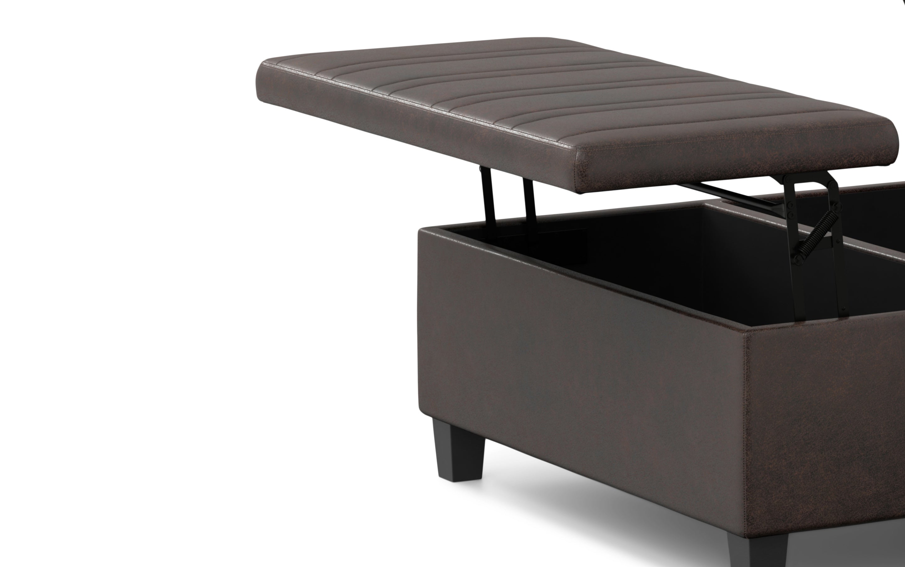 Ellis Table Ottoman in Distressed Vegan Leather