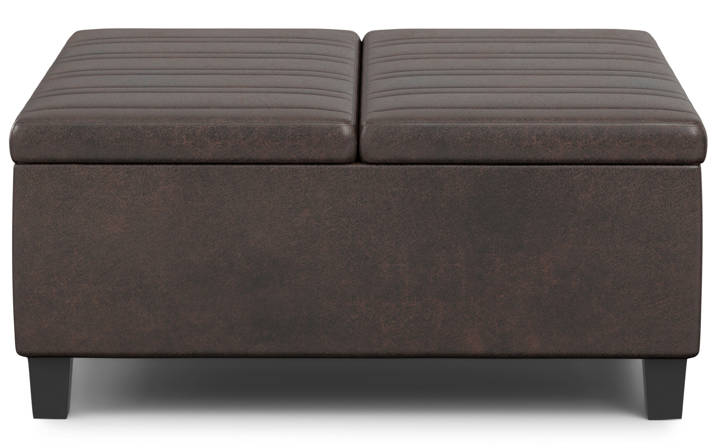 Ellis Table Ottoman in Distressed Vegan Leather