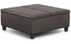 Ellis Table Ottoman in Distressed Vegan Leather