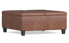Ellis Table Ottoman in Distressed Vegan Leather