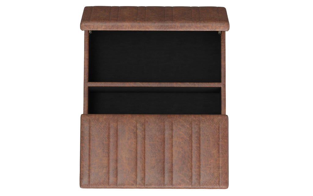 Ellis Table Ottoman in Distressed Vegan Leather