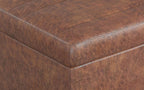 Ellis Table Ottoman in Distressed Vegan Leather
