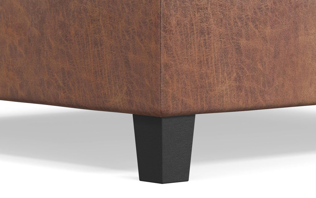 Ellis Table Ottoman in Distressed Vegan Leather