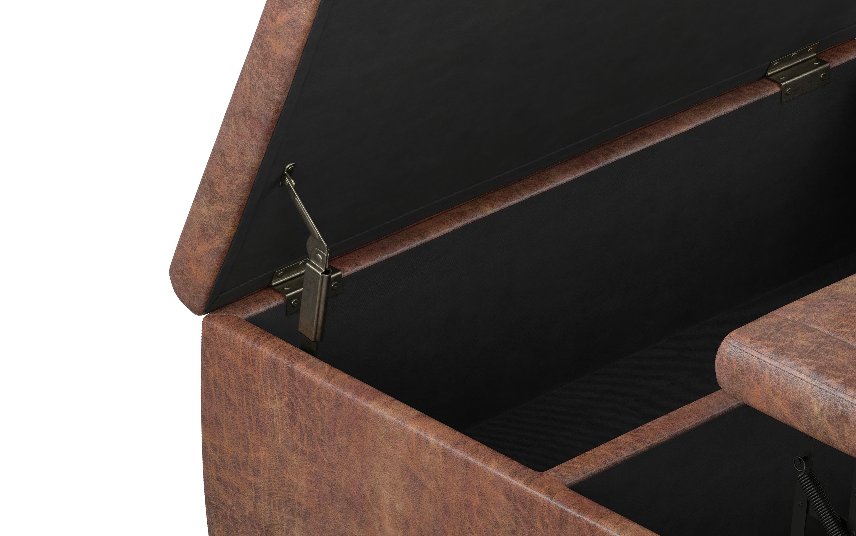 Ellis Table Ottoman in Distressed Vegan Leather