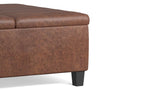 Ellis Table Ottoman in Distressed Vegan Leather