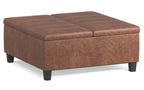 Ellis Table Ottoman in Distressed Vegan Leather