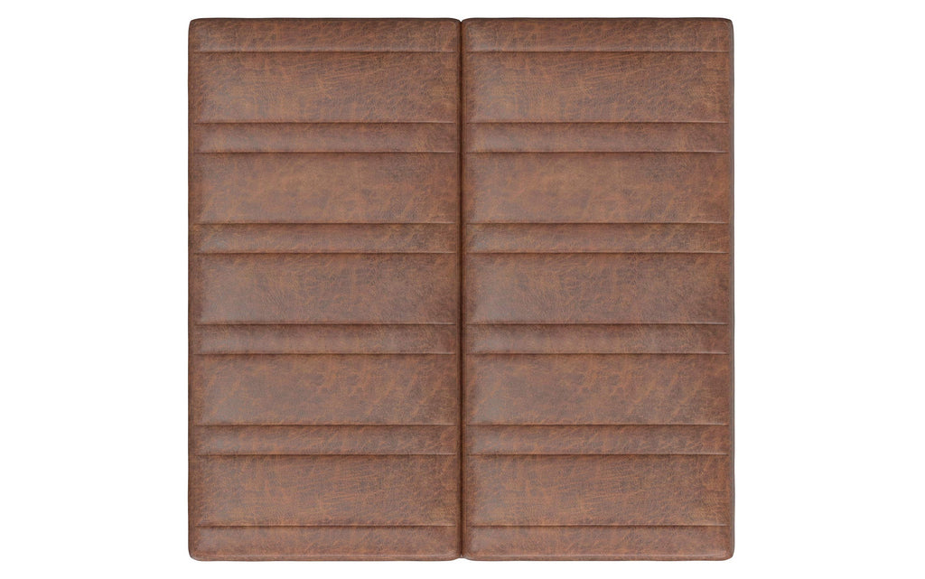 Ellis Table Ottoman in Distressed Vegan Leather