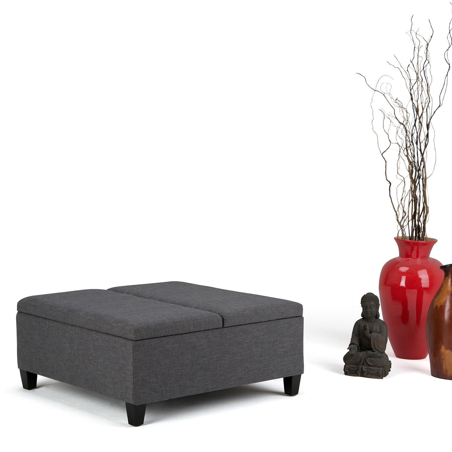 Ellis Table Ottoman in Linen