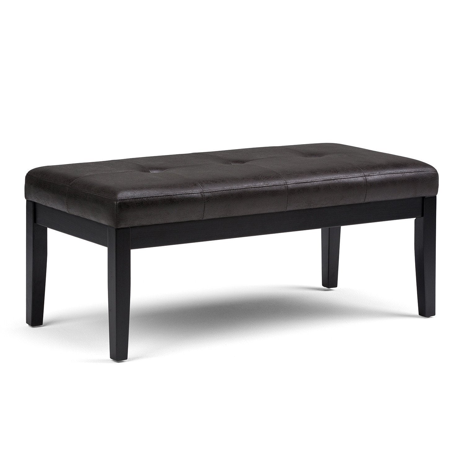 Lacey Ottoman Bench in Distressed Vegan Leather