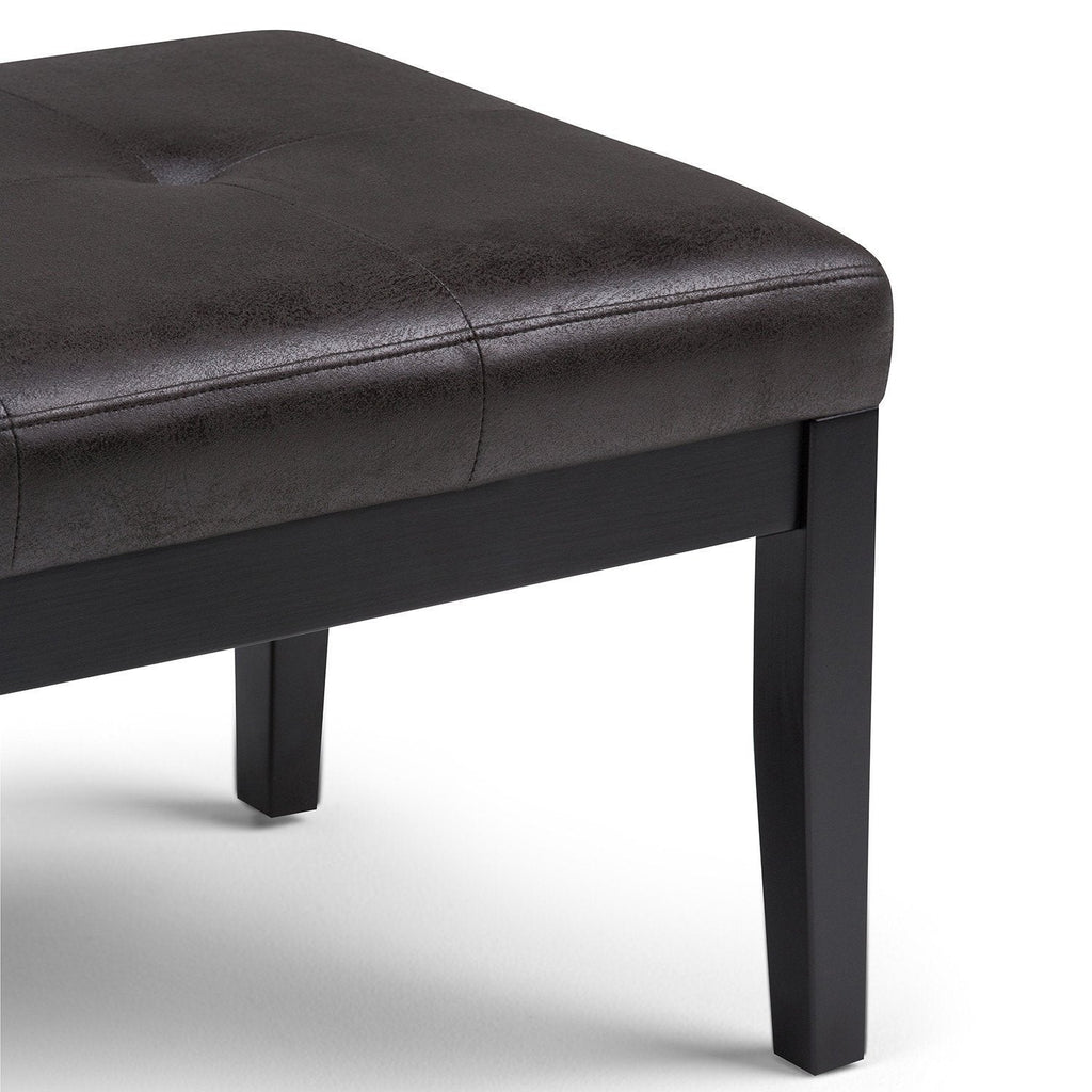 Lacey Ottoman Bench in Distressed Vegan Leather