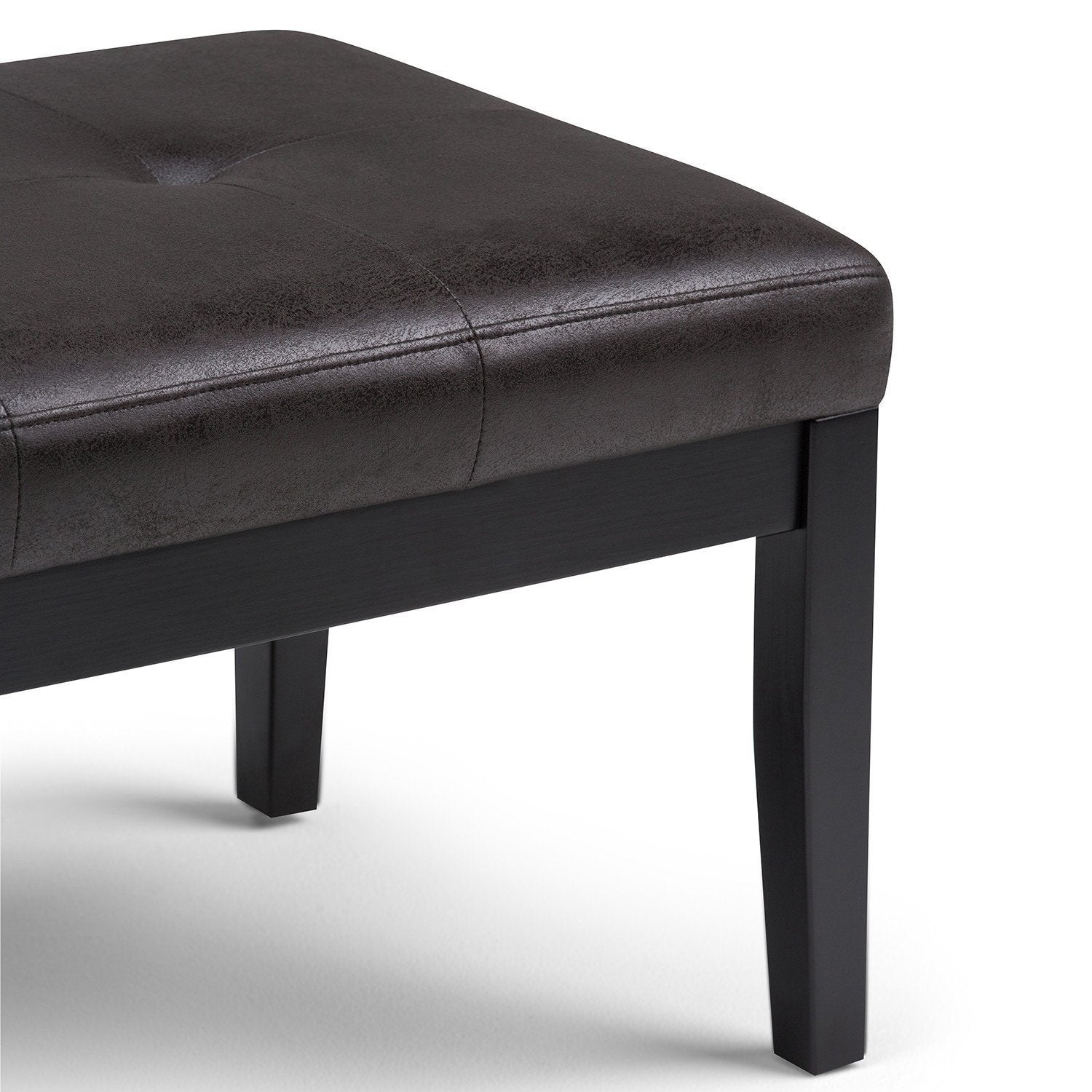 Lacey Ottoman Bench in Distressed Vegan Leather