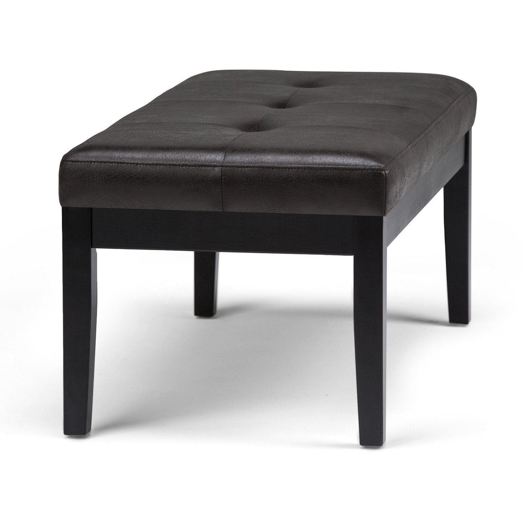 Lacey Ottoman Bench in Distressed Vegan Leather