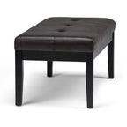 Lacey Ottoman Bench in Distressed Vegan Leather