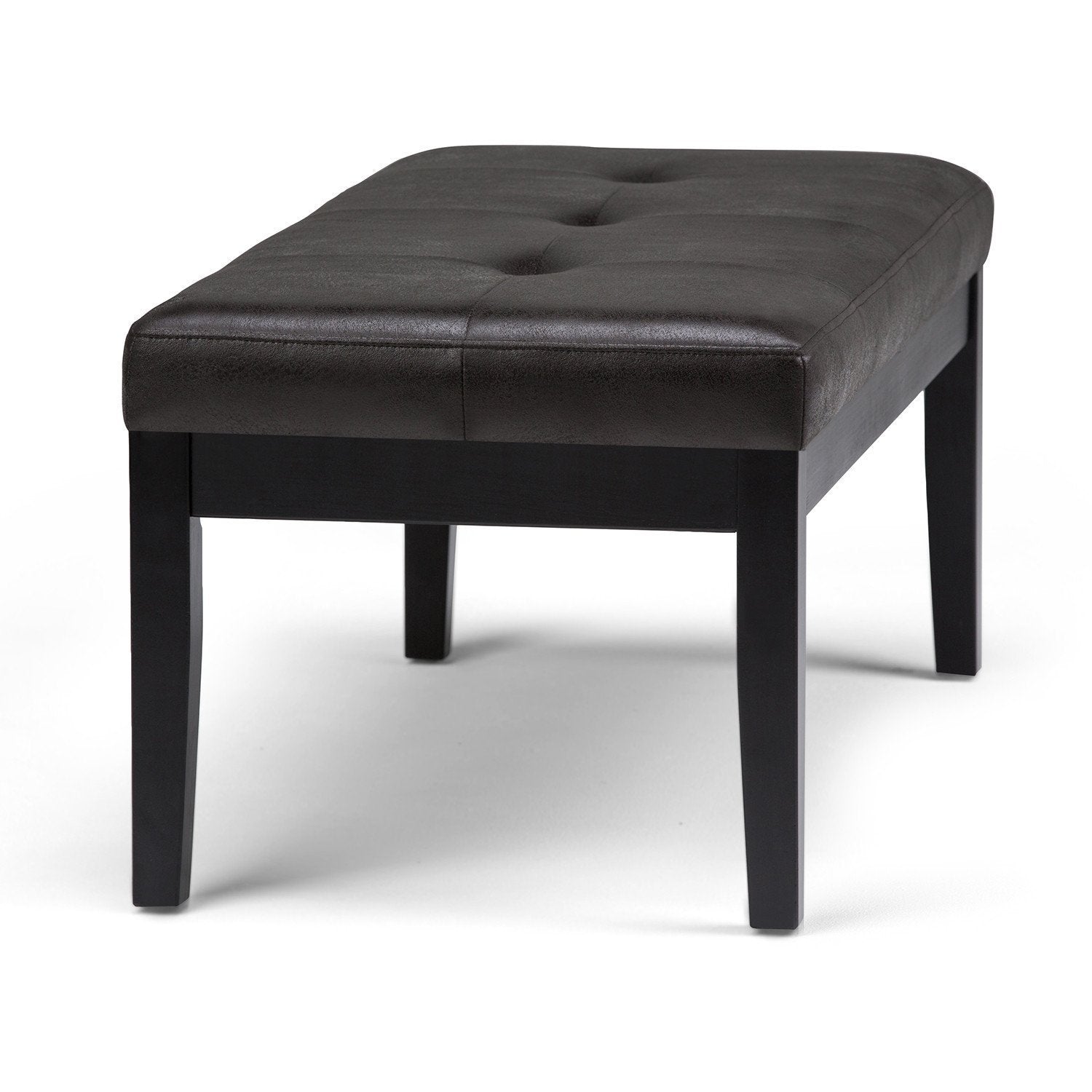 Lacey Ottoman Bench in Distressed Vegan Leather