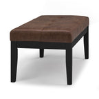 Lacey Ottoman Bench in Distressed Vegan Leather