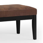 Lacey Ottoman Bench in Distressed Vegan Leather