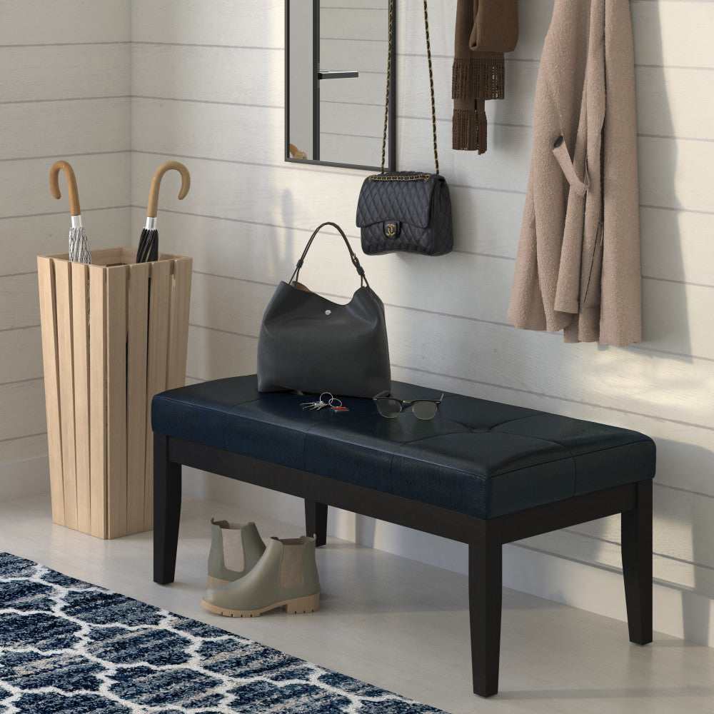 Lacey Ottoman Bench in Distressed Vegan Leather